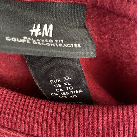 H & M burgundy crew neck XL NEW - Picture 7 of 9